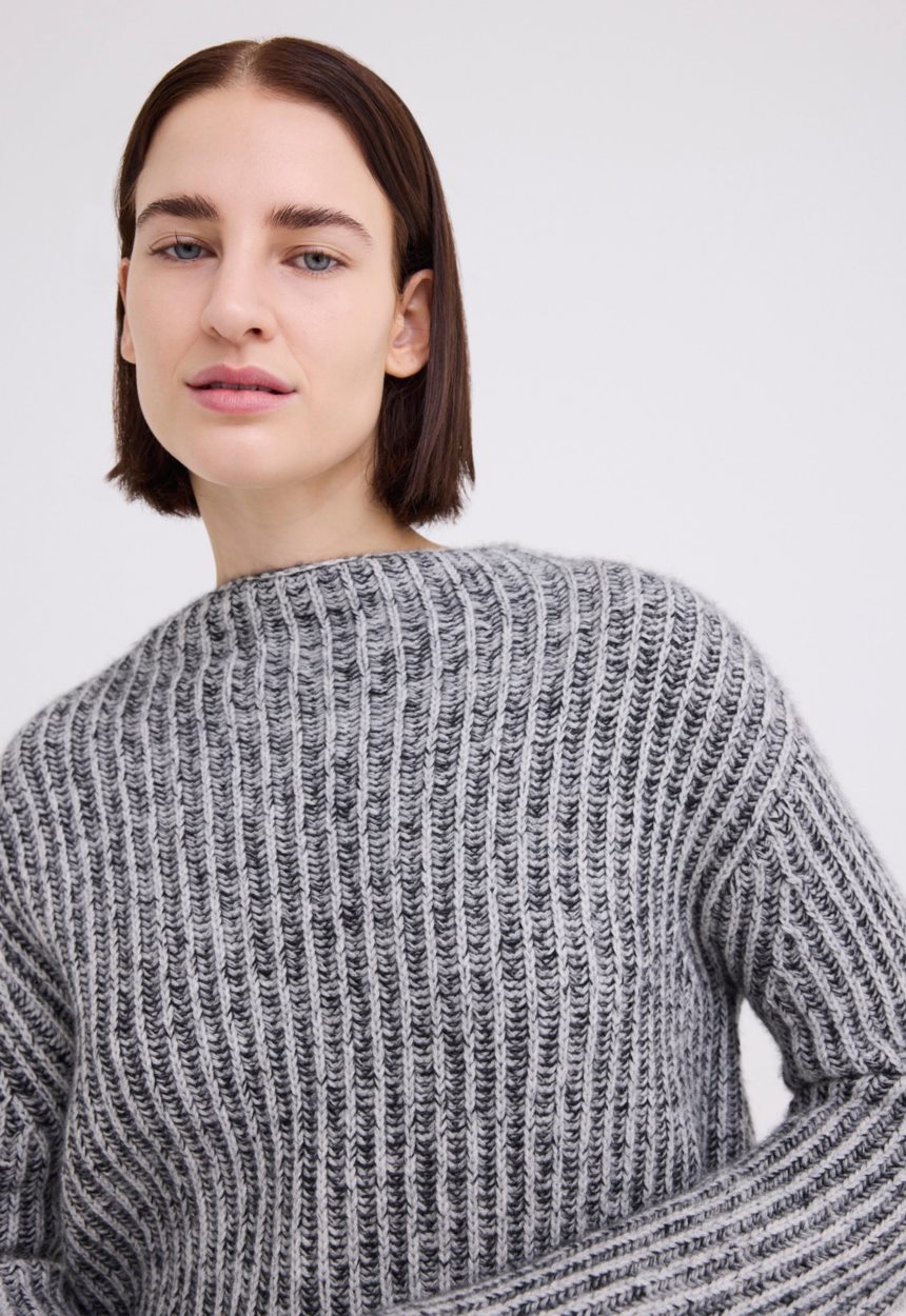 Jac + Jack Burton Cashmere Sweater - Black Speck